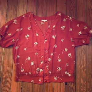 Smooth Cropped burnt Orange blouse